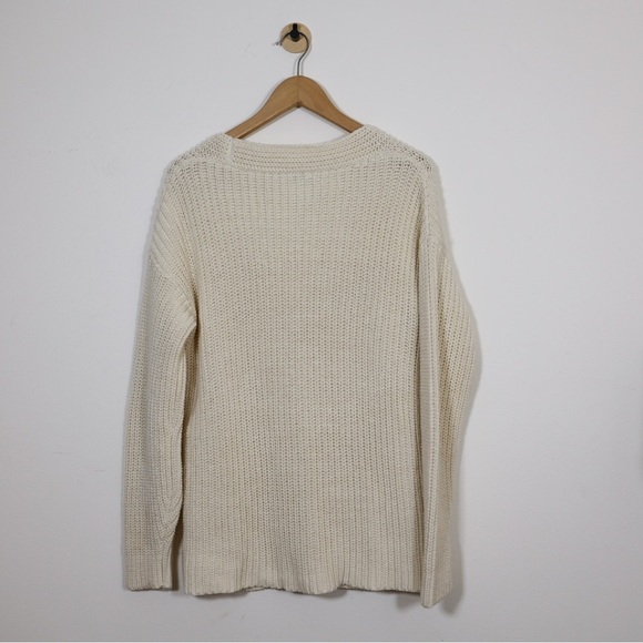 Madewell Cream Chunky Knit Cardigan M Pockets Soft Cozy Neutral Fall Sweater - Picture 5 of 10